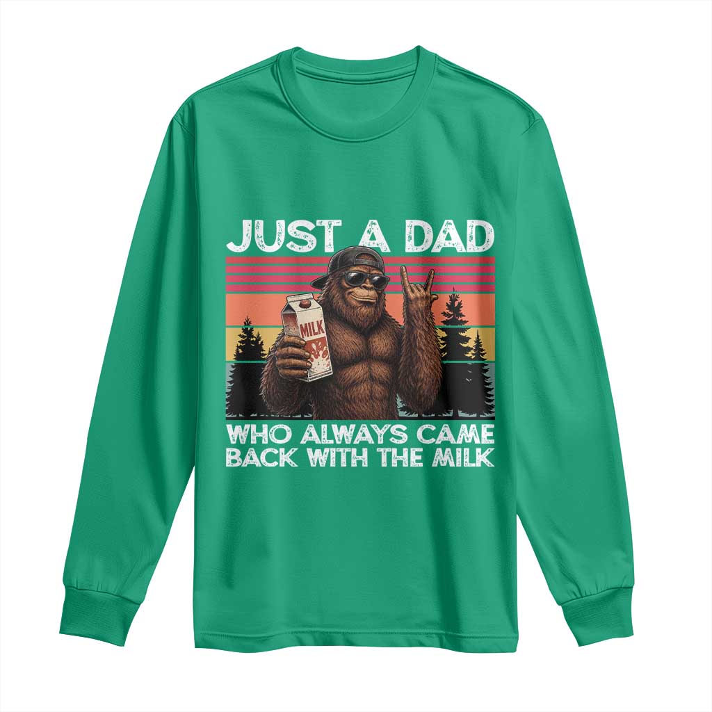 Just a Dad Who Always Came Back with The Milk Long Sleeve Shirt Funny Father's Day Gift