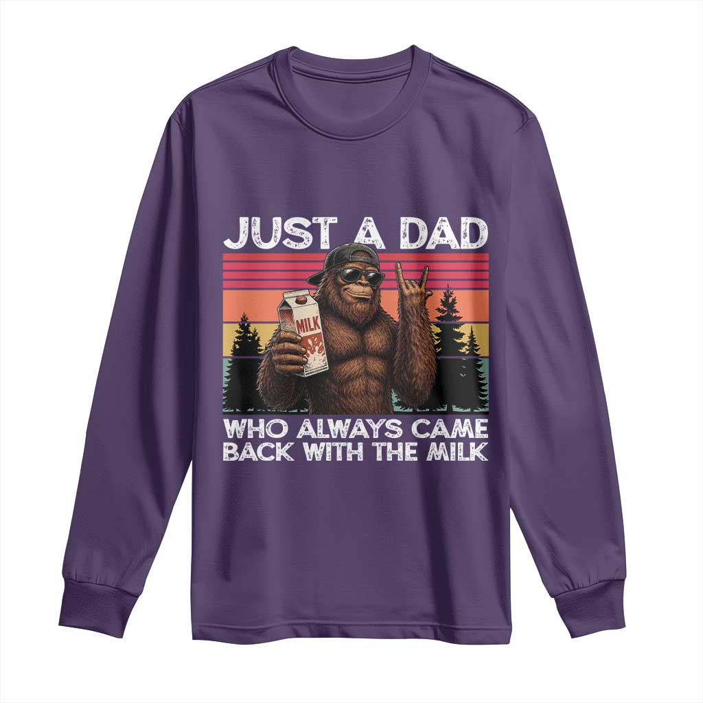 Just a Dad Who Always Came Back with The Milk Long Sleeve Shirt Funny Father's Day Gift