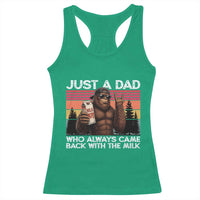 Just a Dad Who Always Came Back with The Milk Racerback Tank Top Funny Father's Day Gift