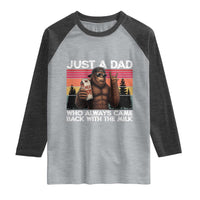 Just a Dad Who Always Came Back with The Milk Raglan Shirt Funny Father's Day Gift