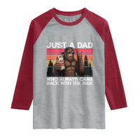 Just a Dad Who Always Came Back with The Milk Raglan Shirt Funny Father's Day Gift