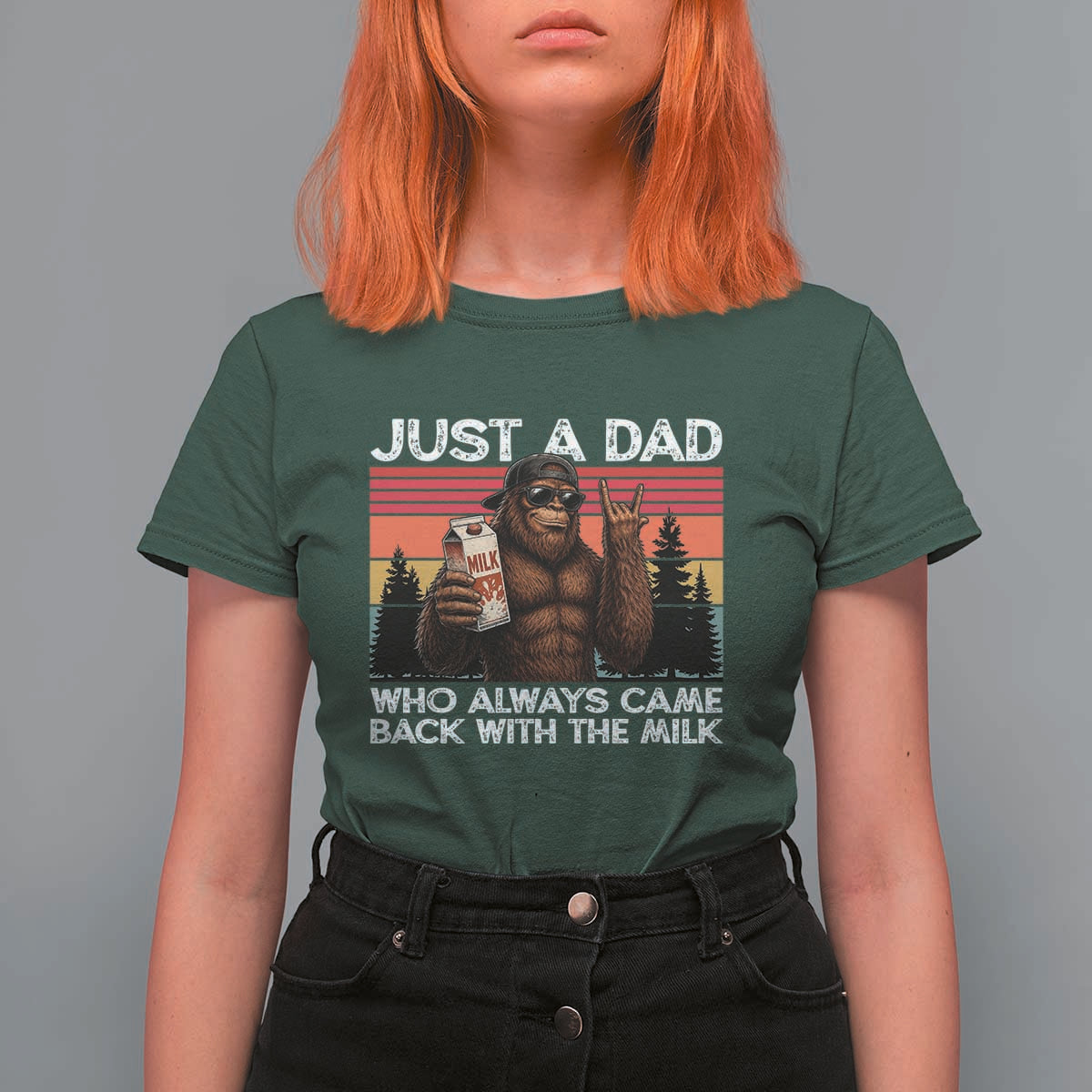 Just a Dad Who Always Came Back with The Milk T Shirt For Women Funny Father's Day Gift