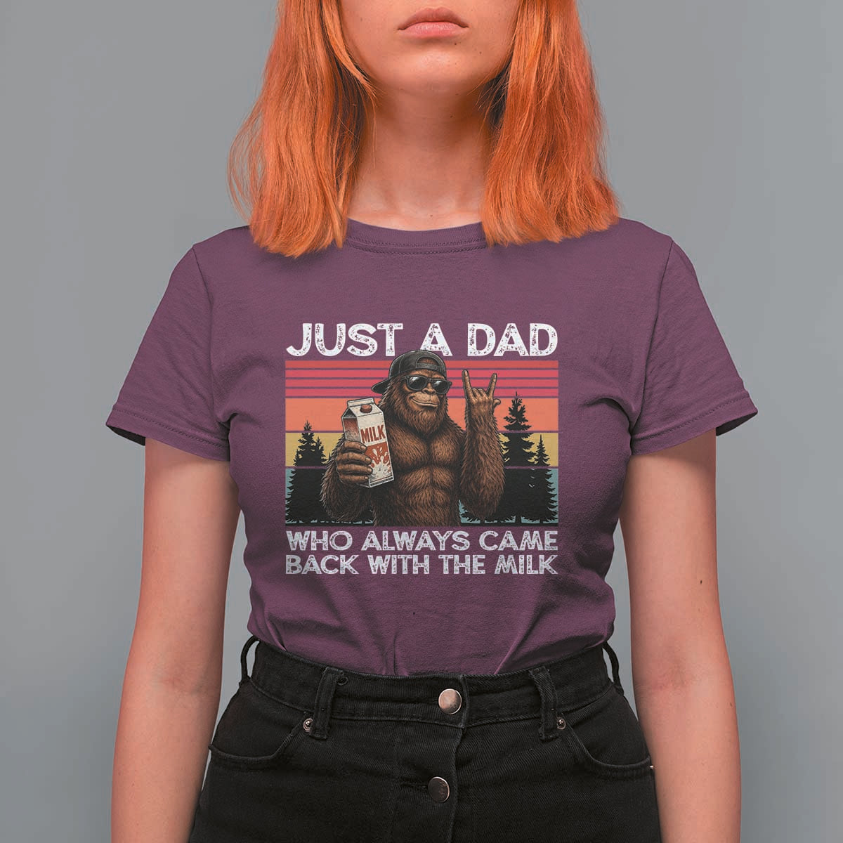 Just a Dad Who Always Came Back with The Milk T Shirt For Women Funny Father's Day Gift