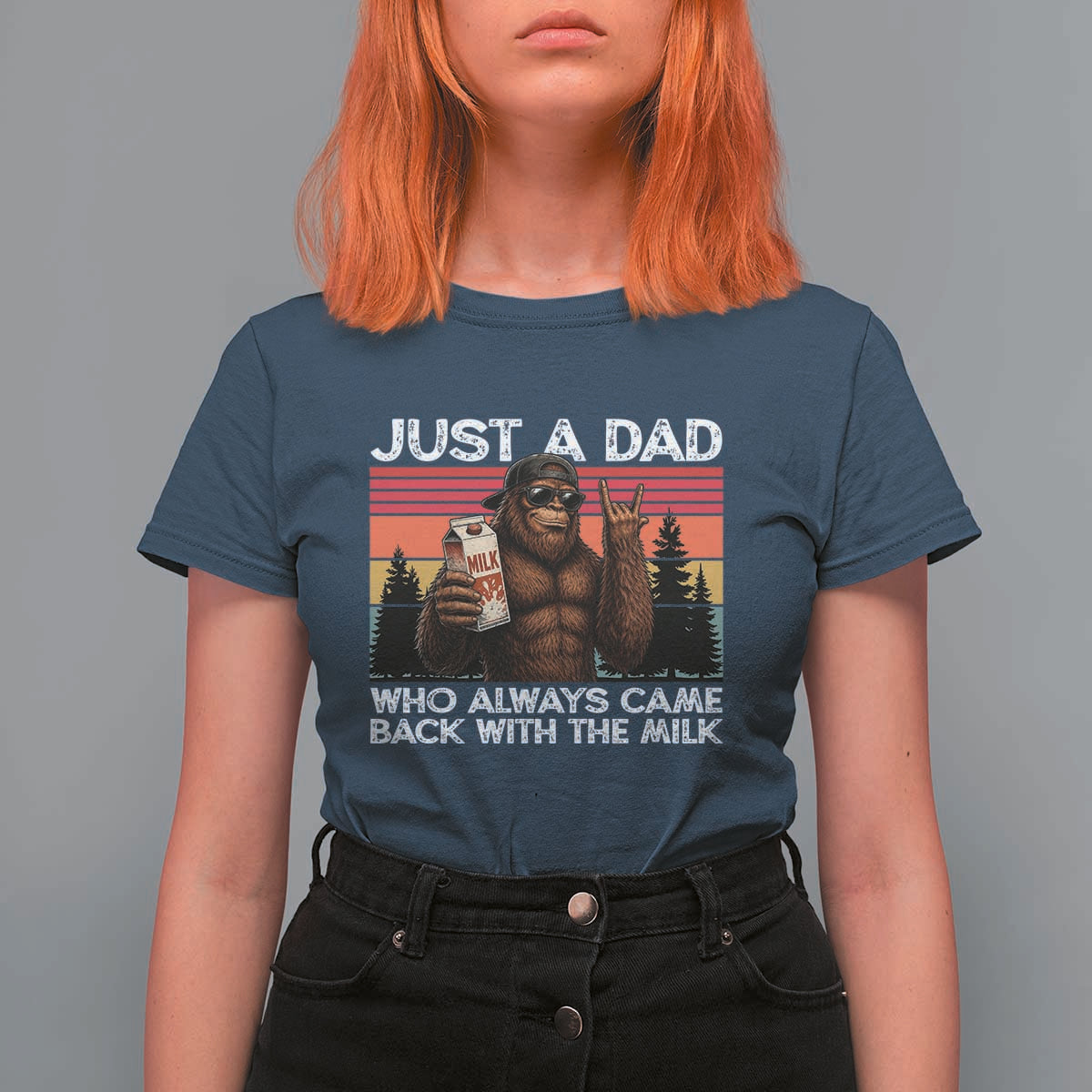 Just a Dad Who Always Came Back with The Milk T Shirt For Women Funny Father's Day Gift