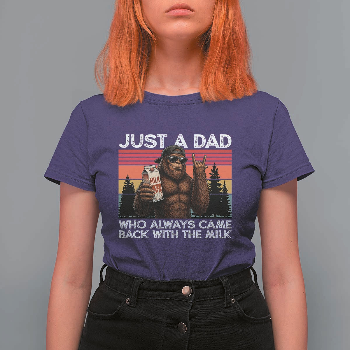 Just a Dad Who Always Came Back with The Milk T Shirt For Women Funny Father's Day Gift