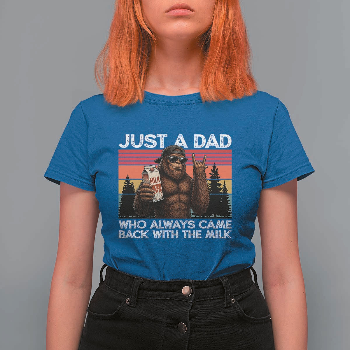 Just a Dad Who Always Came Back with The Milk T Shirt For Women Funny Father's Day Gift