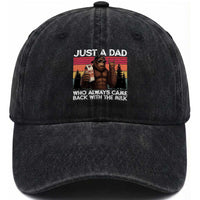 Just a Dad Who Always Came Back with The Milk Washed Cotton Baseball Cap Funny Father's Day Gift
