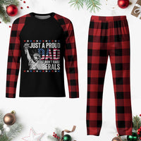 Just A Proud Dad that Didn't Raise Liberals Plaid Pajama Set Funny Dad Man Saying