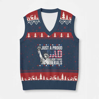 Just A Proud Dad that Didn't Raise Liberals V-Neck Knit Sweater Vest Funny Dad Man Saying