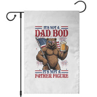 It's Not A Dad BOD It's A Father Figure Garden Flag Dad Bear Drinking Beer 4th of July