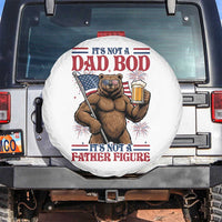 It's Not A Dad BOD It's A Father Figure Spare Tire Cover Dad Bear Drinking Beer 4th of July