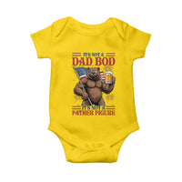 It's Not A Dad BOD It's A Father Figure Baby Onesie Dad Bear Drinking Beer 4th of July