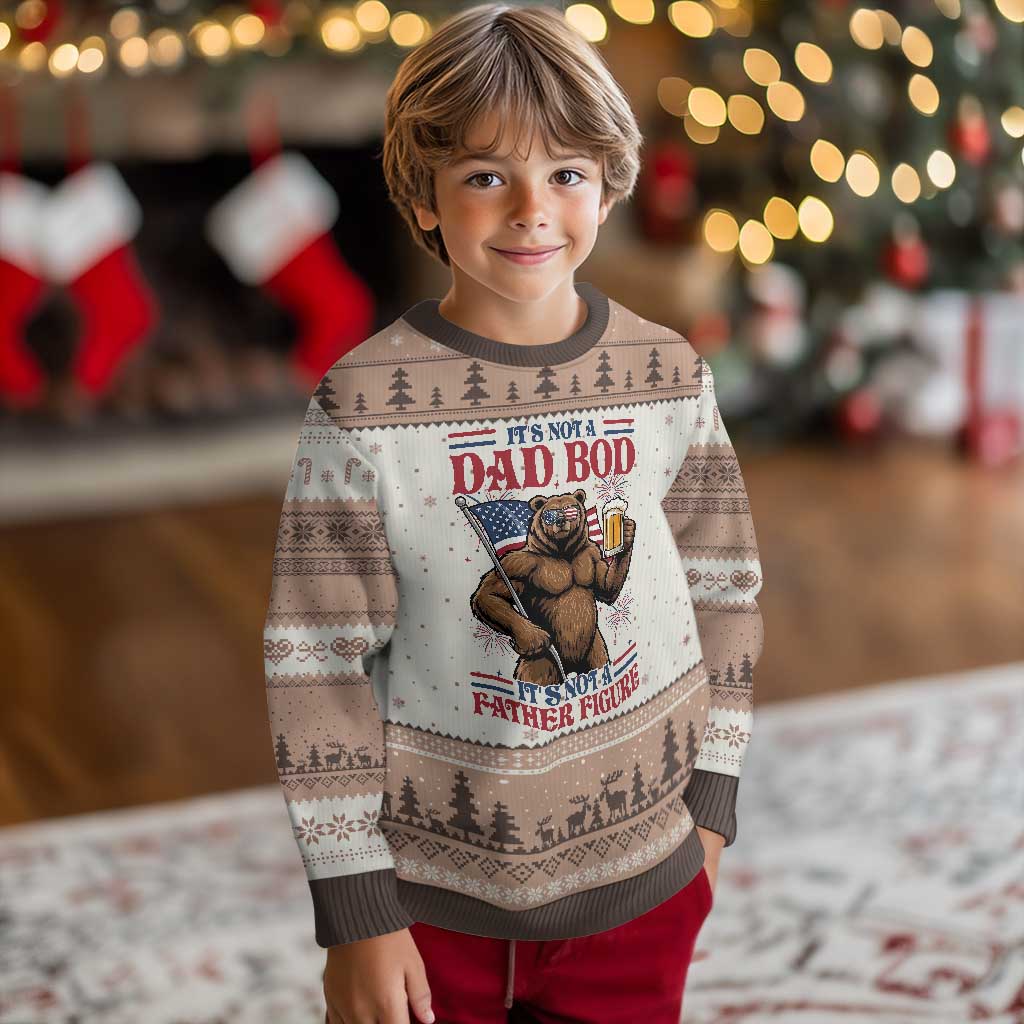 It's Not A Dad BOD It's A Father Figure Ugly Christmas Sweater Dad Bear Drinking Beer 4th of July