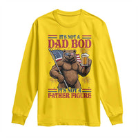 It's Not A Dad BOD It's A Father Figure Long Sleeve Shirt Dad Bear Drinking Beer 4th of July