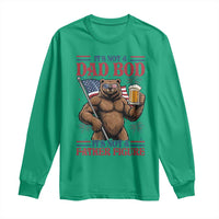 It's Not A Dad BOD It's A Father Figure Long Sleeve Shirt Dad Bear Drinking Beer 4th of July