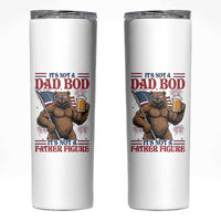 It's Not A Dad BOD It's A Father Figure Skinny Tumbler Dad Bear Drinking Beer 4th of July
