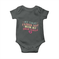 My First Fathers Day With Twin Girls Baby Onesie Funny New Dad Gift