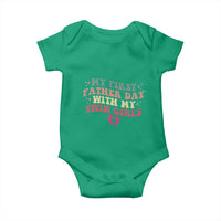 My First Fathers Day With Twin Girls Baby Onesie Funny New Dad Gift