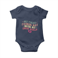 My First Fathers Day With Twin Girls Baby Onesie Funny New Dad Gift