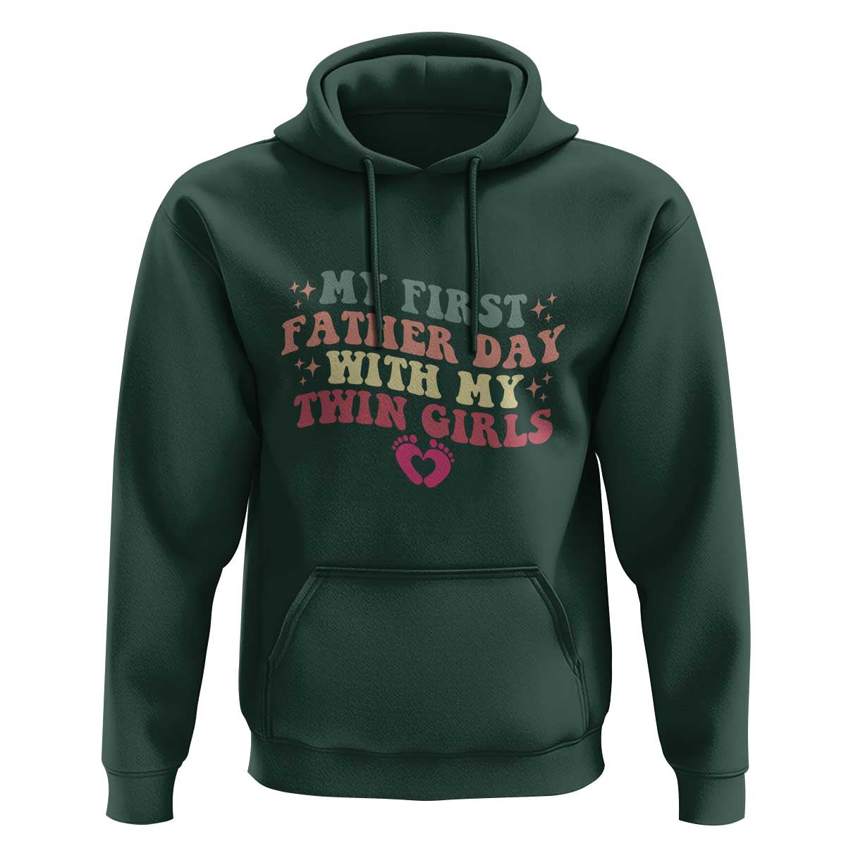 My First Fathers Day With Twin Girls Hoodie Funny New Dad Gift