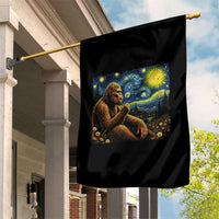 Bigfoot Blowing Dandelion Starry Night Garden Flag Cryptid Mythical Creature National Park Monster Gift