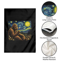 Bigfoot Blowing Dandelion Starry Night Garden Flag Cryptid Mythical Creature National Park Monster Gift