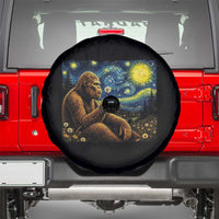 Bigfoot Blowing Dandelion Starry Night Spare Tire Cover Cryptid Mythical Creature National Park Monster Gift