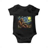 Bigfoot Blowing Dandelion Starry Night Baby Onesie Cryptid Mythical Creature National Park Monster Gift