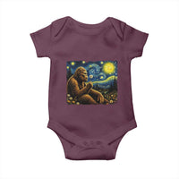 Bigfoot Blowing Dandelion Starry Night Baby Onesie Cryptid Mythical Creature National Park Monster Gift