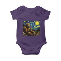 Bigfoot Blowing Dandelion Starry Night Baby Onesie Cryptid Mythical Creature National Park Monster Gift