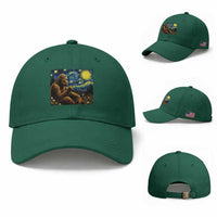 Bigfoot Blowing Dandelion Starry Night Baseball Cap Cryptid Mythical Creature National Park Monster Gift