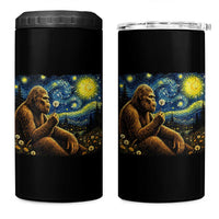 Bigfoot Blowing Dandelion Starry Night 4 in 1 Can Cooler Tumbler Cryptid Mythical Creature National Park Monster Gift
