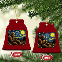 Bigfoot Blowing Dandelion Starry Night Ceramic Ornament Cryptid Mythical Creature National Park Monster Gift