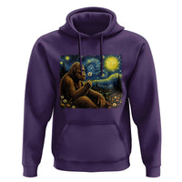 Bigfoot Blowing Dandelion Starry Night Hoodie Cryptid Mythical Creature National Park Monster Gift
