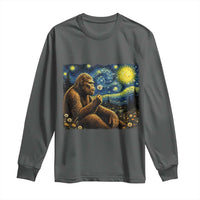 Bigfoot Blowing Dandelion Starry Night Long Sleeve Shirt Cryptid Mythical Creature National Park Monster Gift