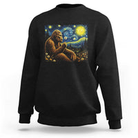 Bigfoot Blowing Dandelion Starry Night Sweatshirt Cryptid Mythical Creature National Park Monster Gift
