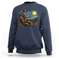 Bigfoot Blowing Dandelion Starry Night Sweatshirt Cryptid Mythical Creature National Park Monster Gift