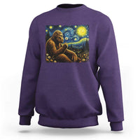Bigfoot Blowing Dandelion Starry Night Sweatshirt Cryptid Mythical Creature National Park Monster Gift