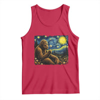 Bigfoot Blowing Dandelion Starry Night Tank Top Cryptid Mythical Creature National Park Monster Gift