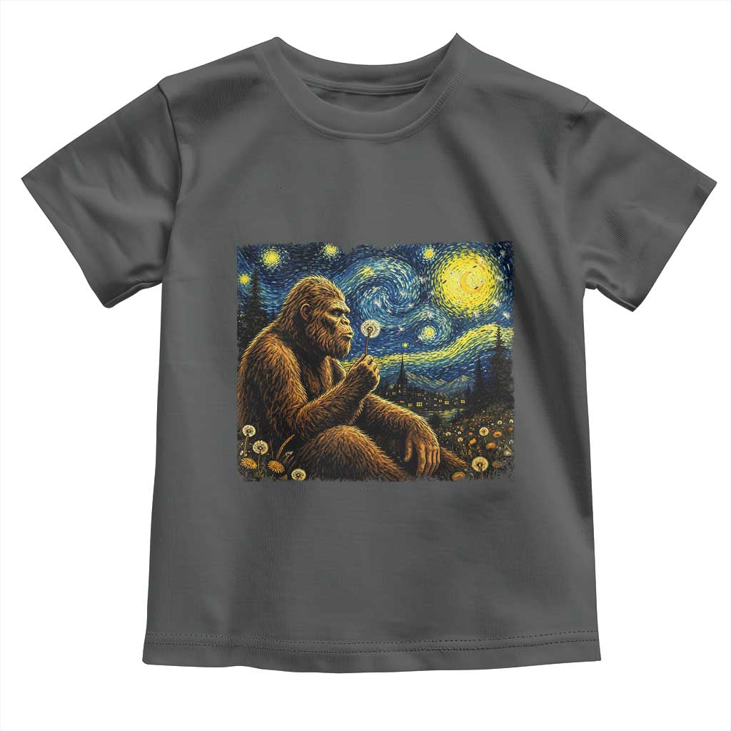 Bigfoot Blowing Dandelion Starry Night Toddler T Shirt Cryptid Mythical Creature National Park Monster Gift