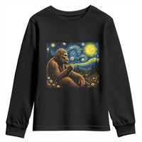 Bigfoot Blowing Dandelion Starry Night Youth Sweatshirt Cryptid Mythical Creature National Park Monster Gift