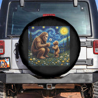 Bigfoot Blowing Dandelion Starry Night Spare Tire Cover Sasquatch Dad Fathers Day Father Son Matching