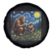 Bigfoot Blowing Dandelion Starry Night Spare Tire Cover Sasquatch Dad Fathers Day Father Son Matching