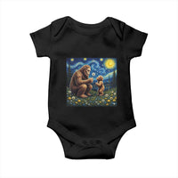 Bigfoot Blowing Dandelion Starry Night Baby Onesie Sasquatch Dad Fathers Day Father Son Matching