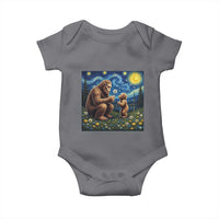 Bigfoot Blowing Dandelion Starry Night Baby Onesie Sasquatch Dad Fathers Day Father Son Matching