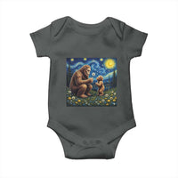 Bigfoot Blowing Dandelion Starry Night Baby Onesie Sasquatch Dad Fathers Day Father Son Matching