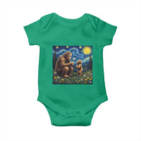 Bigfoot Blowing Dandelion Starry Night Baby Onesie Sasquatch Dad Fathers Day Father Son Matching