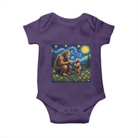 Bigfoot Blowing Dandelion Starry Night Baby Onesie Sasquatch Dad Fathers Day Father Son Matching