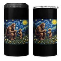 Bigfoot Blowing Dandelion Starry Night 4 in 1 Can Cooler Tumbler Sasquatch Dad Fathers Day Father Son Matching