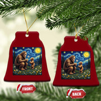 Bigfoot Blowing Dandelion Starry Night Ceramic Ornament Sasquatch Dad Fathers Day Father Son Matching